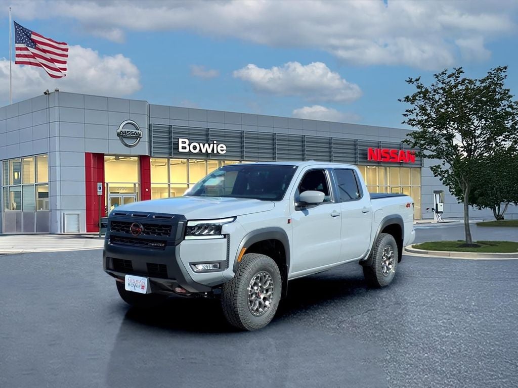 2026 Nissan Frontier PRO-4X w/R Package in Boulder Gray Pearl — front three-quarter view