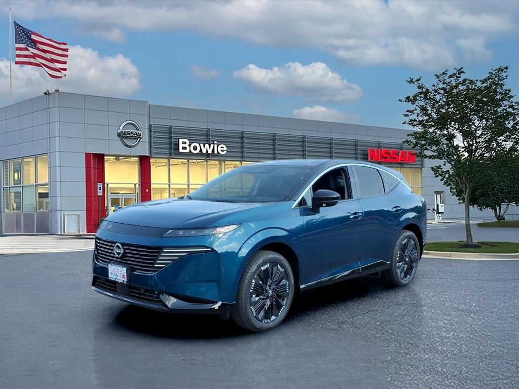 2026 Nissan Murano Platinum in Aurora Blue/Super Black — front three-quarter view