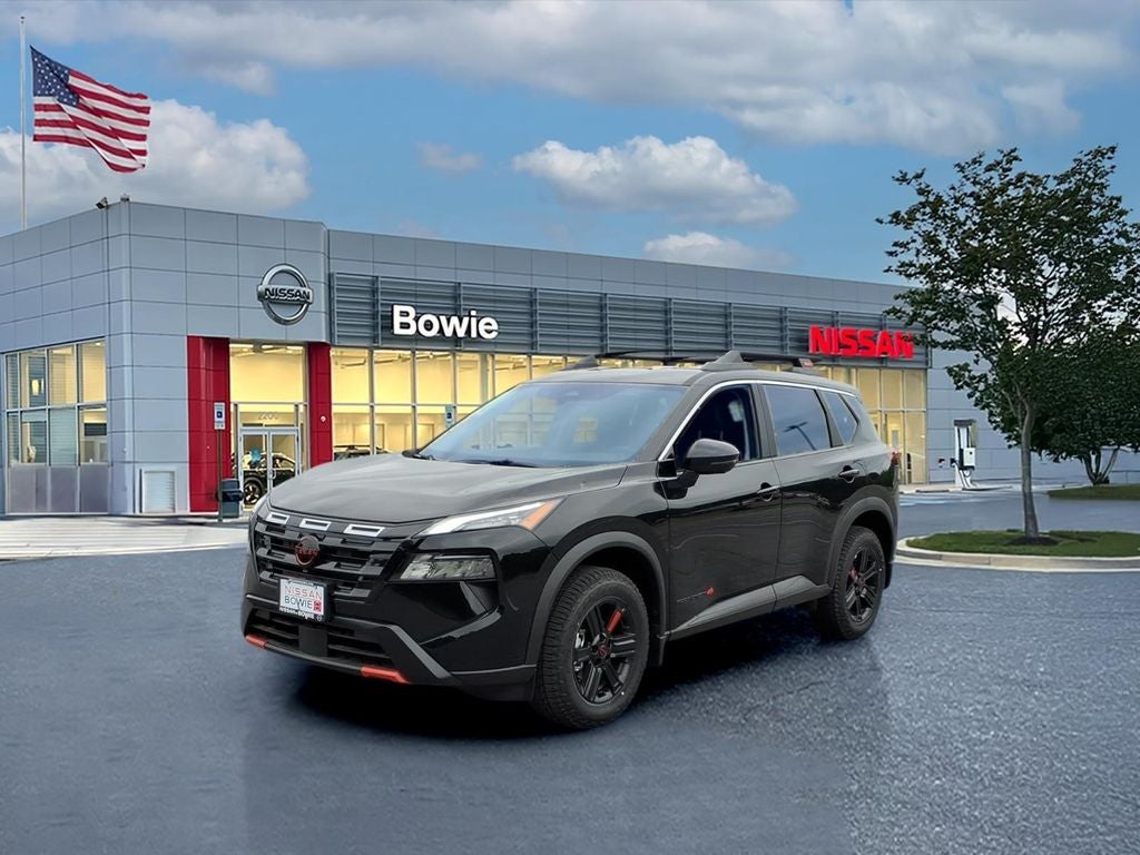 2026 Nissan Rogue Rock Creek in Super Black — front three-quarter view
