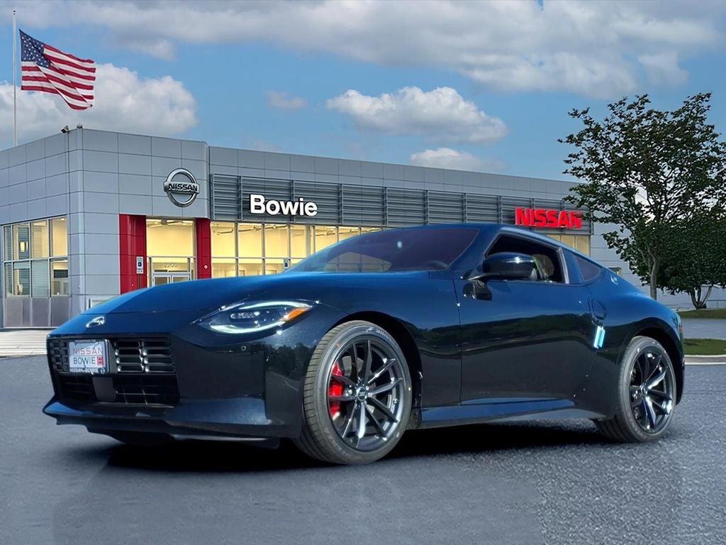 2026 Nissan Z Performance in Black Diamond Pearl — front three-quarter view