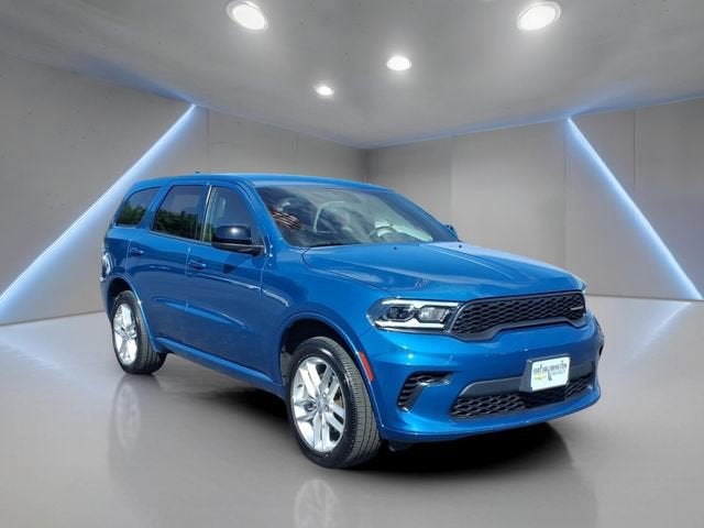 2025 Dodge Durango GT AWD in Blue — front three-quarter view