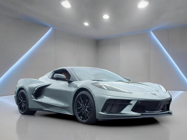 2024 Chevrolet Corvette Stingray 3LT in Hypersonic Gray Metallic — front three-quarter view